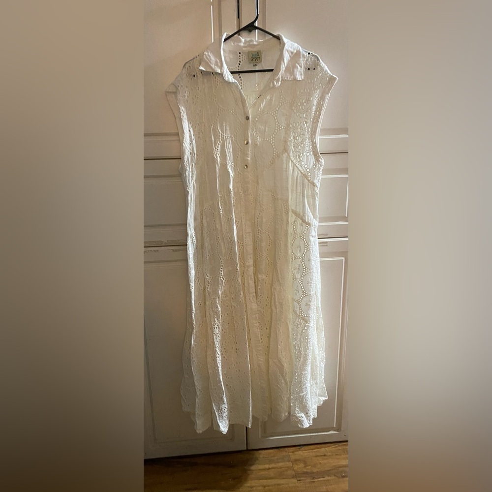 Elegant White Eyelet Dress